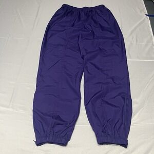 Vintage Reebok Track Pants Size L Purple Baggy Nylon Ankle Zip 90s